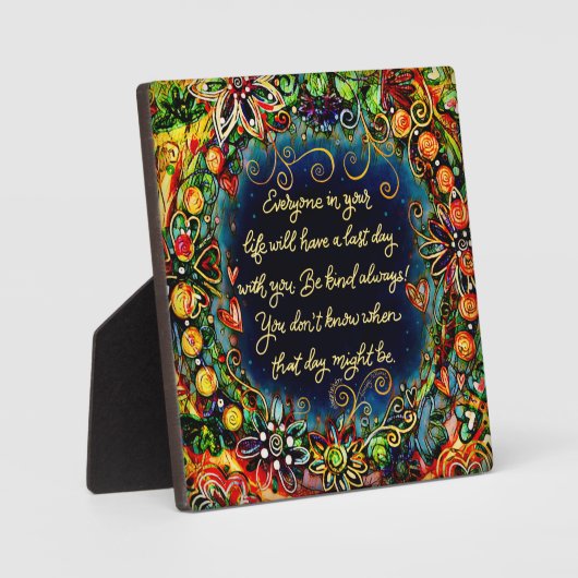 Inspirerend  laatste dag met u citaat fotoplaat (Voorkant)