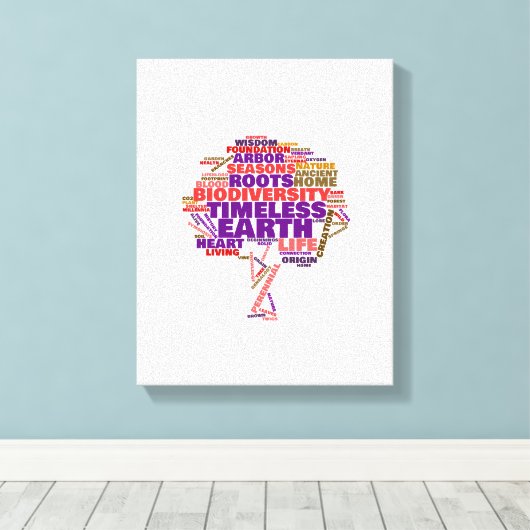 Inspirerend Label van het leven Cloud Canvas Afdruk (Insitu (Houten vloer))