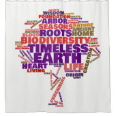 Inspirerend Label van het leven Cloud Douchegordijn (Voorkant)