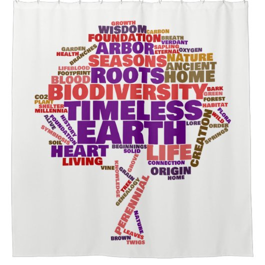 Inspirerend Label van het leven Cloud Douchegordijn (Voorkant)