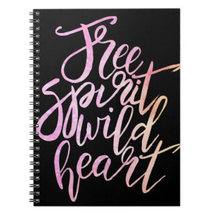 inspirerend laptop "Free Spirit, Wild Heart" Notitieboek