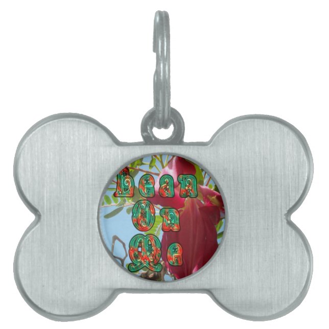 Inspirerend Lean On Me Floral Skyward Art Print Huisdieren Naamplaatje (voorkant)