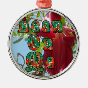 Inspirerend Lean On Me Floral Skyward Art Print Metalen Ornament
