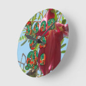 Inspirerend Lean On Me Floral Skyward Art Print Ronde Klok (Hoek)