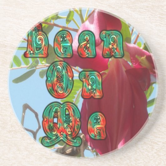 Inspirerend Lean On Me Floral Skyward Art Print Zandsteen Onderzetter (Voorkant)