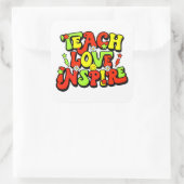 Inspirerend leercitaat vierkante sticker (Tas)