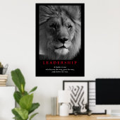 Inspirerend leiderschap citaat Lion Pride Poster (Thuiskantoor)