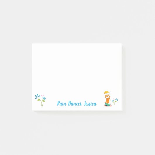 Inspirerend lentesvos met paraplu post-it® notes (Voorkant)