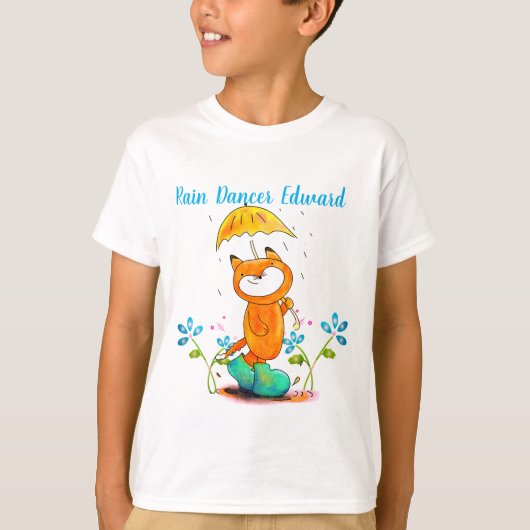 Inspirerend lentesvos met paraplu t-shirt (Voorkant)