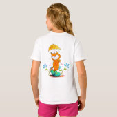 Inspirerend lentesvos met paraplu t-shirt (Achterkant volledig)