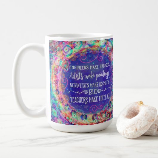  Inspirerend Leraar Quote Inspirivity Koffiemok (Met donut)