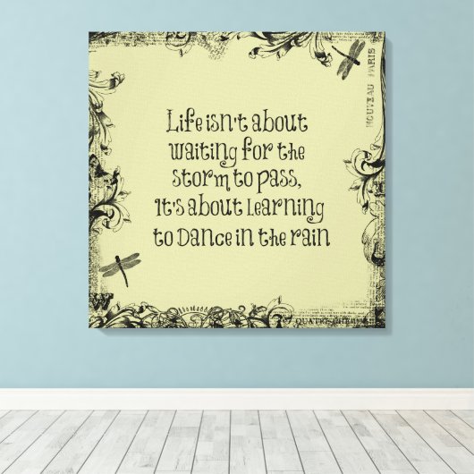 Inspirerend leren dansen in de Regenprijsopgave Canvas Afdruk (Insitu (Houten vloer))