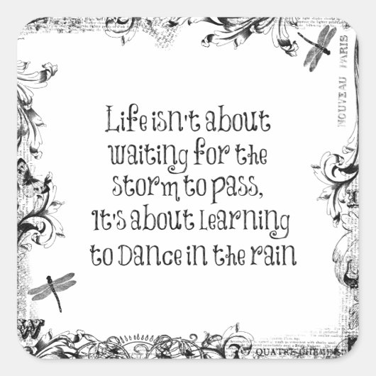 Inspirerend leren dansen in de Regenprijsopgave Vierkante Sticker (Voorkant)