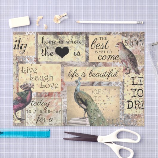 inspirerend letters ephemera tissuepapier (Craft)