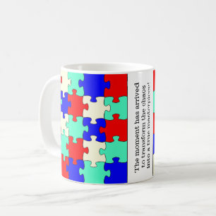 Inspirerend Leuke, Kleurrijke Jigsaw Puzzle Stukke Koffiemok
