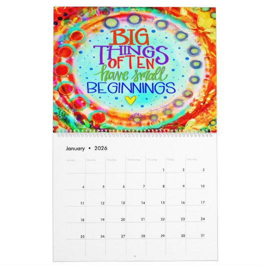 Inspirerend leuke vrolijke inspirativiteitsschool kalender (Jan 2026)