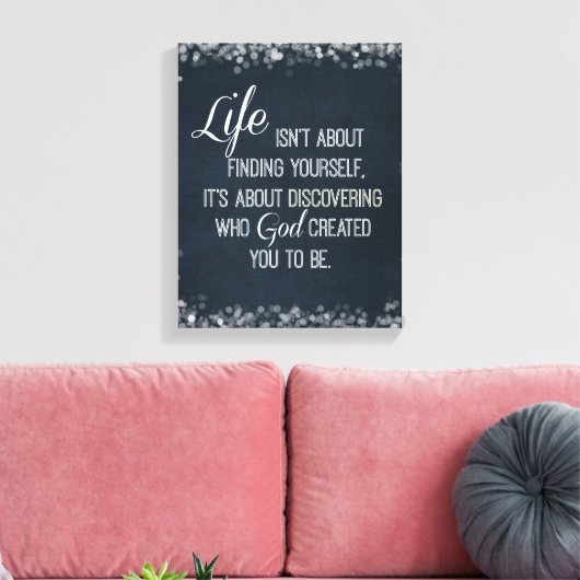 Inspirerend Leven en God Quote Canvas Afdruk (Insitu (Woonkamer))