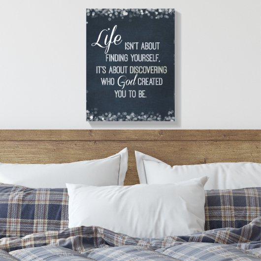 Inspirerend Leven en God Quote Canvas Afdruk (Insitu (Slaapkamer))