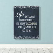 Inspirerend Leven en God Quote Canvas Afdruk (Insitu (Houten vloer))