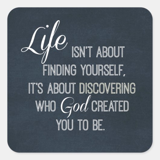 Inspirerend Leven en God Quote Vierkante Sticker (Voorkant)