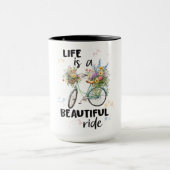 Inspirerend leven is een mooie fietstocht mok (Midden)