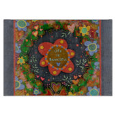 Inspirerend leven is mooi citaat Bloemen Snijplank (Voorkant)