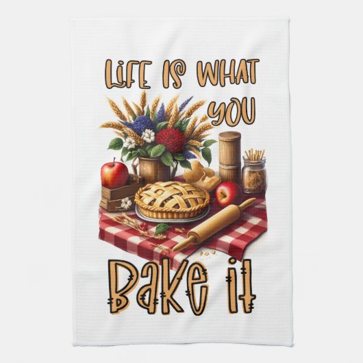 Inspirerend leven is wat je het bakt theedoek (Verticaal)