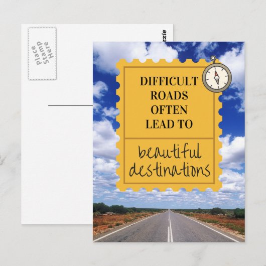 Inspirerend leven Motto Briefkaart (Voorkant / Achterkant)