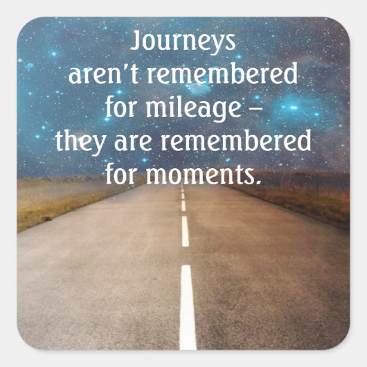 Inspirerend leven & reizen Citaat Vierkante Sticker (Voorkant)