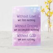 Inspirerend levenscitaat zonder liefde, hoop, God Kaart (Gele Bloem)