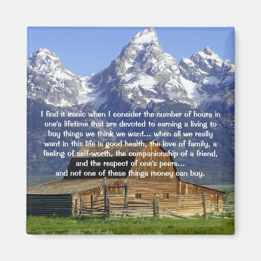 Inspirerend levenslange ironie magneet (Voorkant)