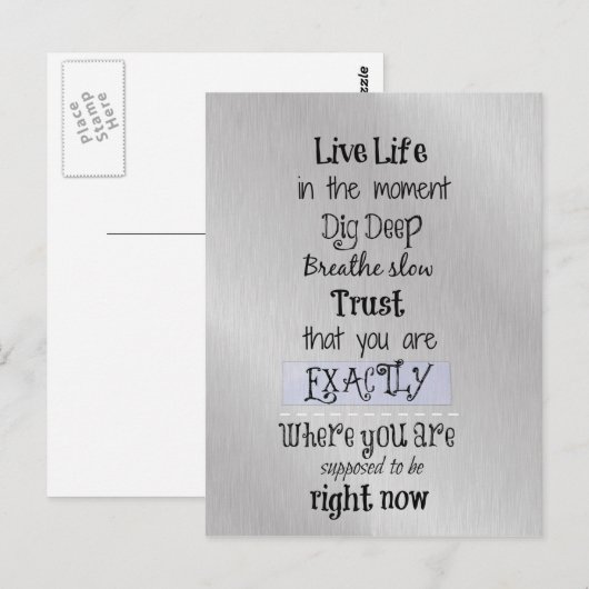 Inspirerend levensstandaard briefkaart (Voorkant / Achterkant)