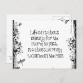 Inspirerend levensstandaard: Dansen in regen Briefkaart (Voorkant / Achterkant)