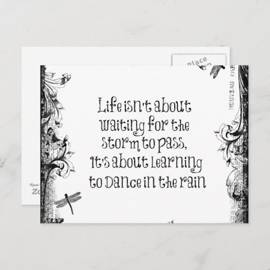 Inspirerend levensstandaard: Dansen in regen Briefkaart (Voorkant / Achterkant)