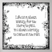 Inspirerend levensstandaard: Dansen in regen Poster (Voorkant)