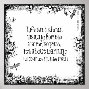 Inspirerend levensstandaard: Dansen in regen Poster