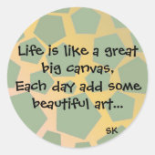 Inspirerend levensstandaard ronde sticker (Voorkant)