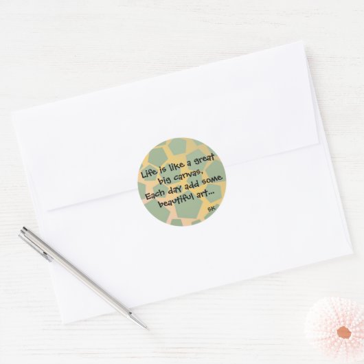 Inspirerend levensstandaard ronde sticker (Envelop)