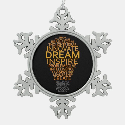 Inspirerend lichtbulbversieringen tin sneeuwvlok ornament (Voorkant)