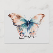 Inspirerend liefde Aqua Blue Butterfly Briefkaart (Voorkant)