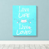 Inspirerend Liefde en Leven Citaat Canvas Afdruk (Insitu (Houten vloer))