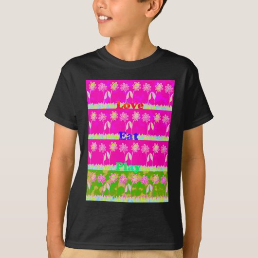 Inspirerend liefde eten spelen bloem ontwerp t-shirt (Voorkant)