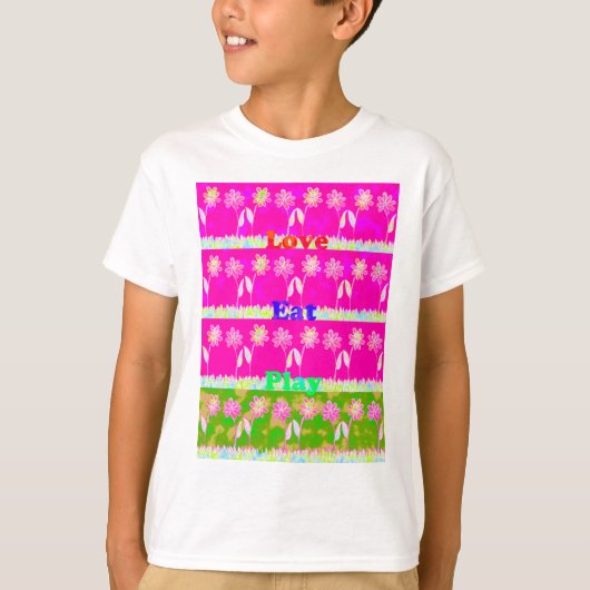Inspirerend liefde eten spelen bloem ontwerp t-shirt (Voorkant)