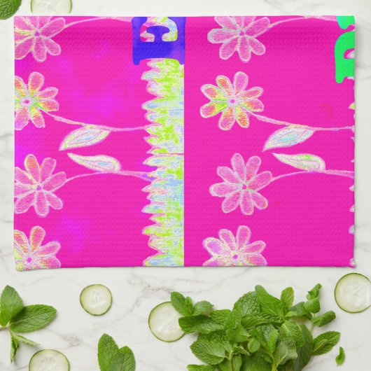 Inspirerend liefde eten spelen bloem ontwerp theedoek (Gevouwen)