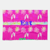 Inspirerend liefde eten spelen bloem ontwerp theedoek (Horizontaal)