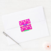 Inspirerend liefde eten spelen bloem ontwerp vierkante sticker (Envelop)