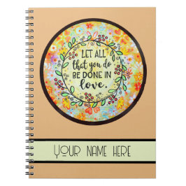 Inspirerend Liefde Floral  Gepersonaliseerd Notitieboek