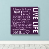 Inspirerend Liefde Leven Verpakt Canvas Afdruk (Insitu (Houten vloer))