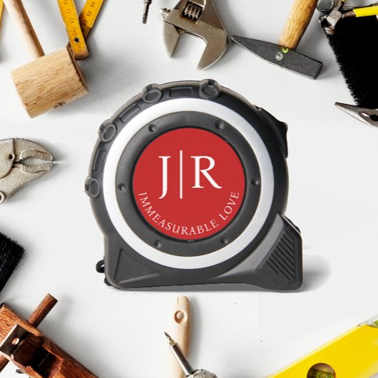 Inspirerend Liefde Rode en Witte Initialen Monogra Rolmaat