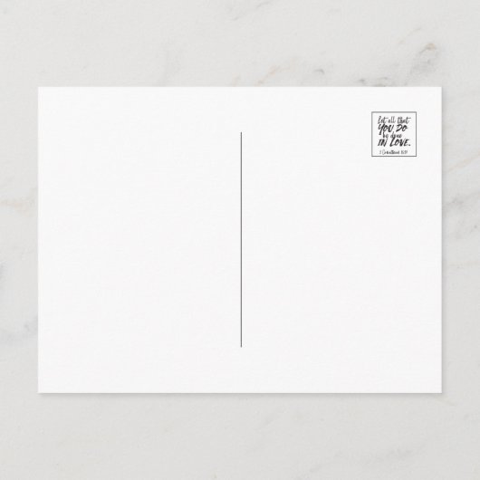 Inspirerend liefde Schrift - 1 Korintiërs 16:14 Briefkaart (Achterkant)